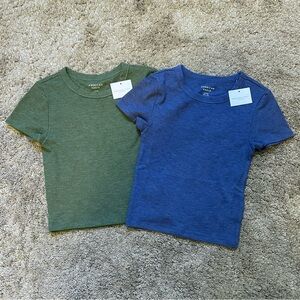 NWT American Eagle Cropped Ribbed T-Shirts | Size Small | Set of 2
